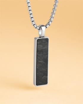 Preview: Halskette aus Edelstahl mit geschmiedetem Karbon-Finish - Galli Silver Black